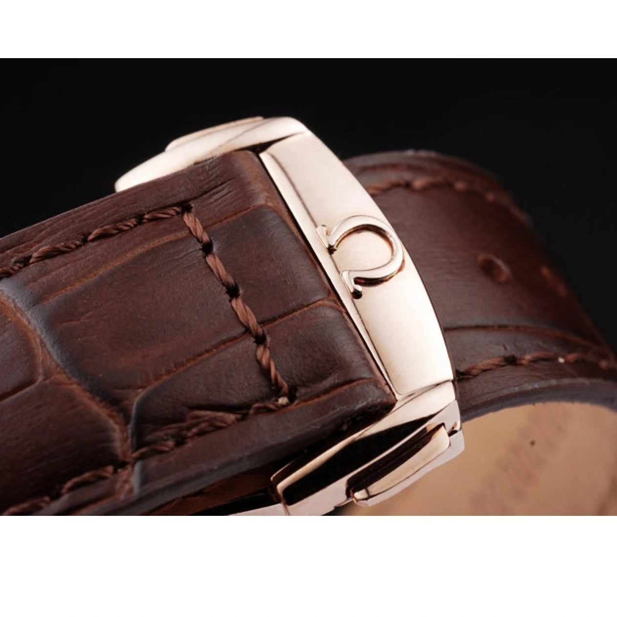1014 Omega Swiss Seamaster Railmaster Brown Strap Brown Striped Dial